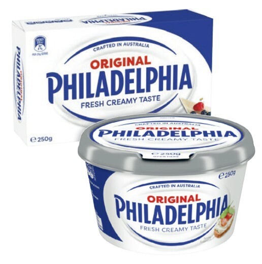 Philadelphia cream cheese block or tub 250g offer at Coles