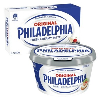 Coles Philadelphia cream cheese block or tub 250g offer