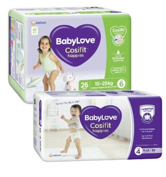 Coles Babylove cosifit bulk nappies 26 pack-48 pack offer