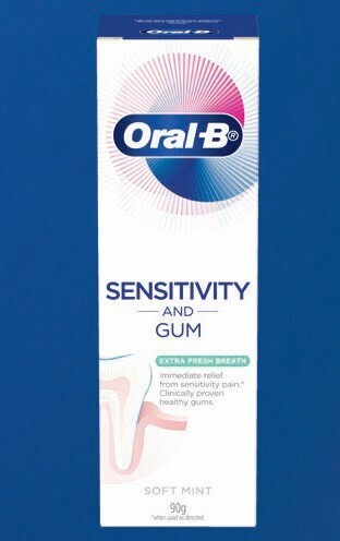 Coles Oral b sensitivity & gum fresh breath toothpaste 90g offer
