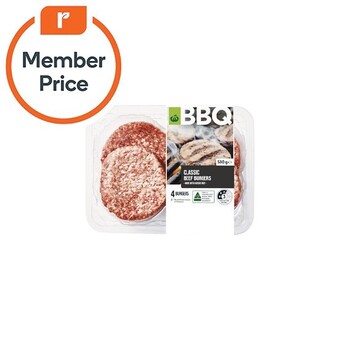 Woolworths Woolworths bbq classic beef burgers 500g offer
