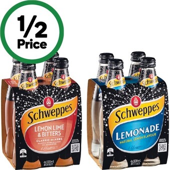 Woolworths Schweppes mixers or mineral water 4 x 300ml offer