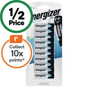 Woolworths Energizer max plus batteries aa or aaa pk 16 offer