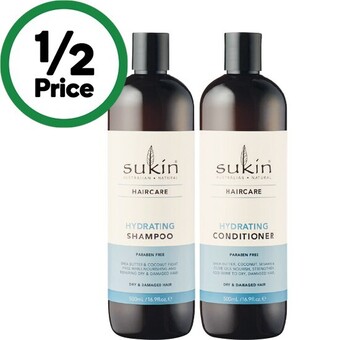 Woolworths Sukin shampoo or conditioner 500ml offer