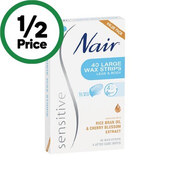 Woolworths Nair sensitive large wax strips pk 40 offer