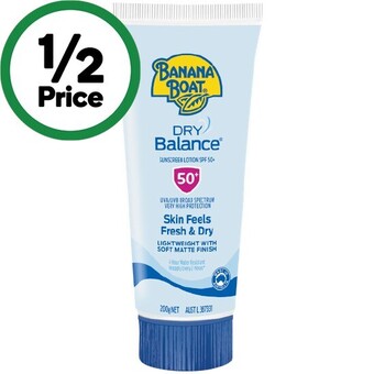 Woolworths Banana boat dry balance sunscreen lotion spf50+ 200g§ offer