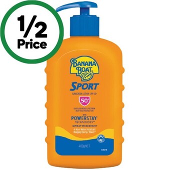 Woolworths Banana boat spf50+ sunscreen sport 400g offer