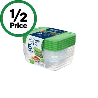 Woolworths Sistema nest it container 870ml pk 5 offer
