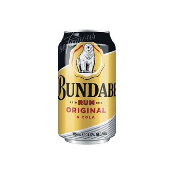 Woolworths Bundaberg rum & cola cans 24x375ml offer