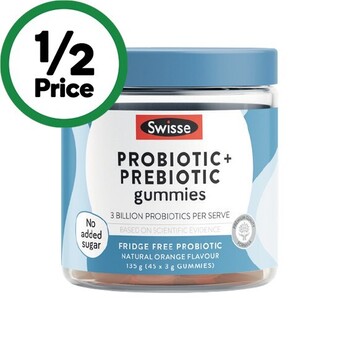 Woolworths Swisse adult probiotic & prebiotic gummies pk 45 offer