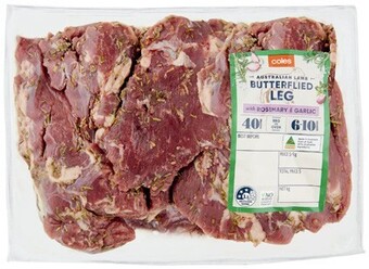 Coles Coles australian lamb leg butterflied with rosemary garlic marinade offer