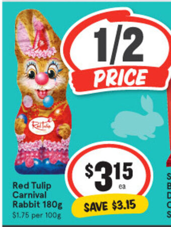 IGA Red Tulip Carnival Rabbit 180g offer