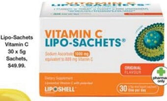 Priceline Lipo-Sachets Vitamin C 30 x 5g Sachets offer
