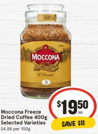 IGA Moccona Freeze Dried Coffee 400g offer
