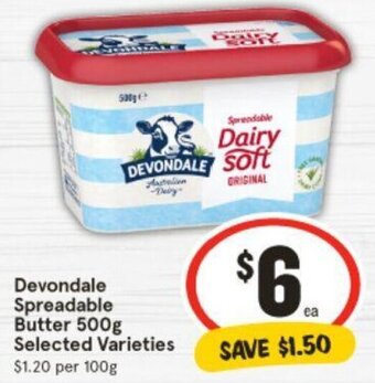 IGA Devondale Spreadable Butter 500g offer
