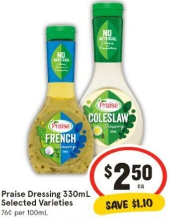 IGA Praise Dressing 330mL offer
