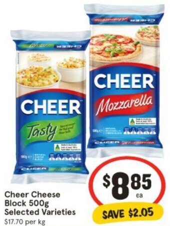 IGA Cheer Cheese Block 500g offer