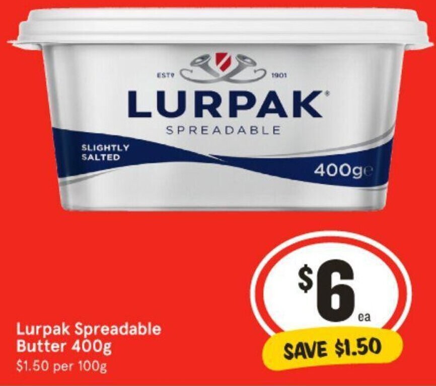 Lurpak Spreadable Butter 400g offer at IGA