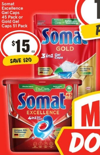 Somat Excellence Gel Caps 45 Pack or Gold Gel Caps 51 Pack