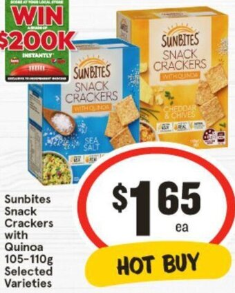 Sunbites Snack Crackers with Quinoa 105-110g