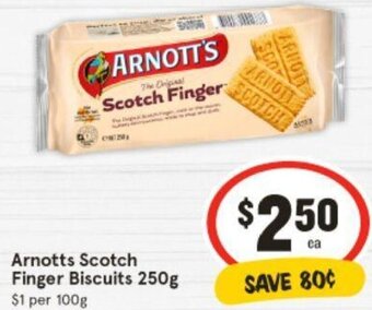 IGA Arnotts Scotch Finger Biscuits 250g offer