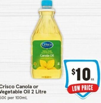 Crisco Canola or Vegetable Oil 2 Litre