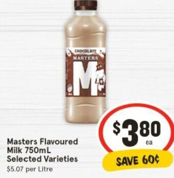 IGA Masters Flavoured Milk 750mL Selected Varieties offer