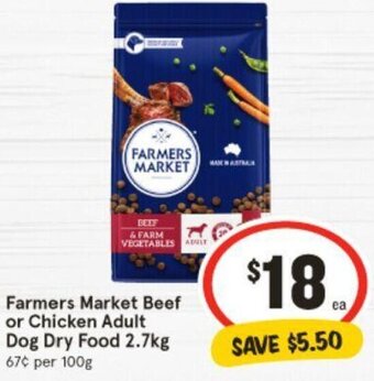 IGA Farmers Market Beef or Chicken Adult Dog Dry Food 2.7kg offer