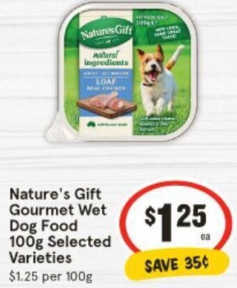 IGA Nature's Gift Gourmet Wet Dog Food 100g offer