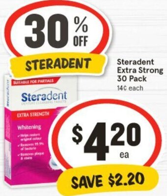 IGA Steradent Extra Strong 30 Pack offer