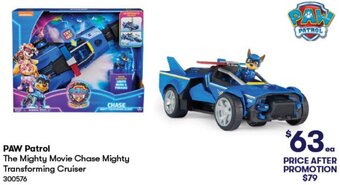 BIG W PAW Patrol The Mighty Movie Chase Mighty Transforming Cruiser offer