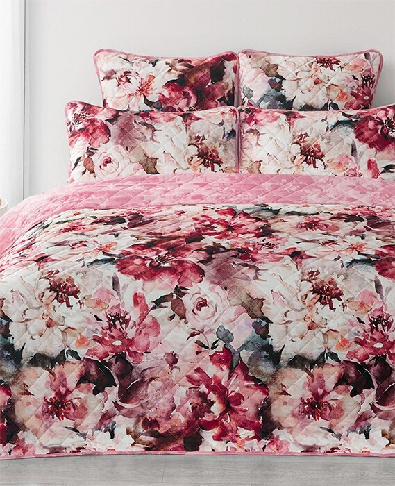 Koo tilly bloom velvet quilted coverlet set 240 x 240cm offer at Spotlight