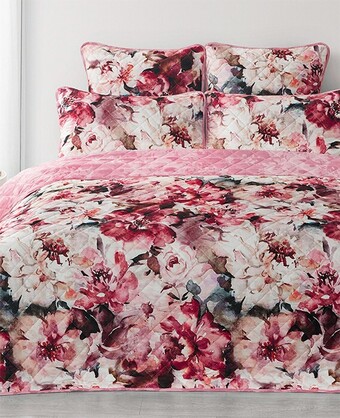 Spotlight Koo tilly bloom velvet quilted coverlet set 240 x 240cm offer