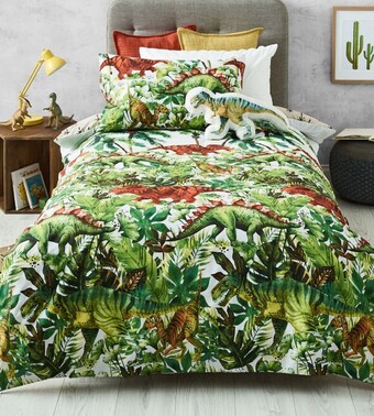 Spotlight Kids house dino jungle quilt cover set offer