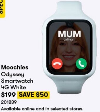 BIG W Moochies Odyssey Smartwatch 4G White offer