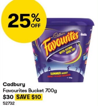 BIG W Cadbury Favourites Bucket 700g offer