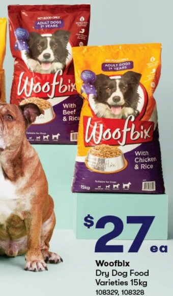 BIG W Woofbix Dry Dog Food Varieties 15kg offer