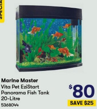BIG W Marine Master Vita Pet EziStart Panorama Fish Tank 20 Litre offer