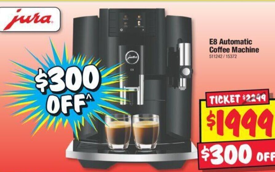 jura. E8 Automatic Coffee Machine offer at JB HiFi