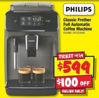 JB Hi-Fi PHILIPS Classic Frother Full Automatic Coffee Machine offer