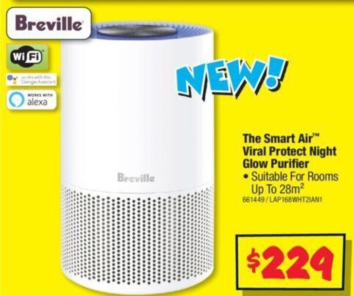 Breville The Smart Air™ Viral Protect Night Glow Purifier offer at JB HiFi