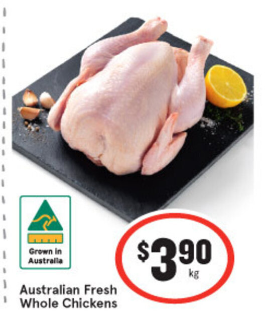 Australian Fresh Whole Chickens offer at IGA