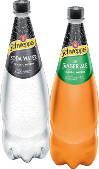 IGA Schweppes mixers 1.1 litre selected varieties offer