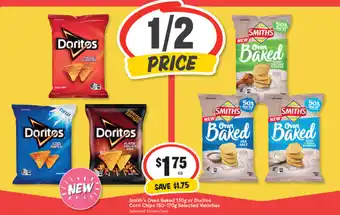 IGA Smith's Oven Baked 130g or Doritos Corn Chips 150-170g Selected Varieties offer