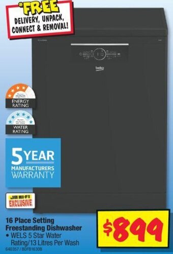 JB Hi-Fi 16 Place Setting Freestanding Dishwasher offer