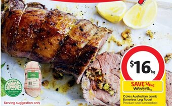 Coles Coles Australian Lamb Boneless Leg Roast offer