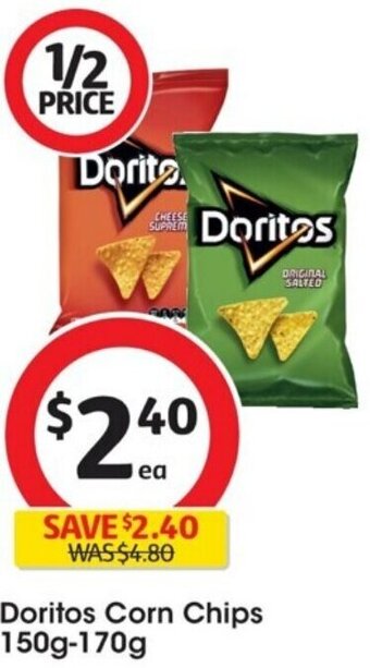 Coles Doritos Corn Chips 150g-170g offer