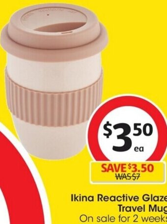 Coles Ikina Reactive Glaze Travel Mug offer