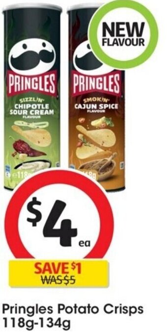 Pringles Potato Crisps 118g-134g