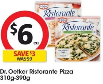 Coles Dr. Oetker Ristorante Pizza 310g-390g offer